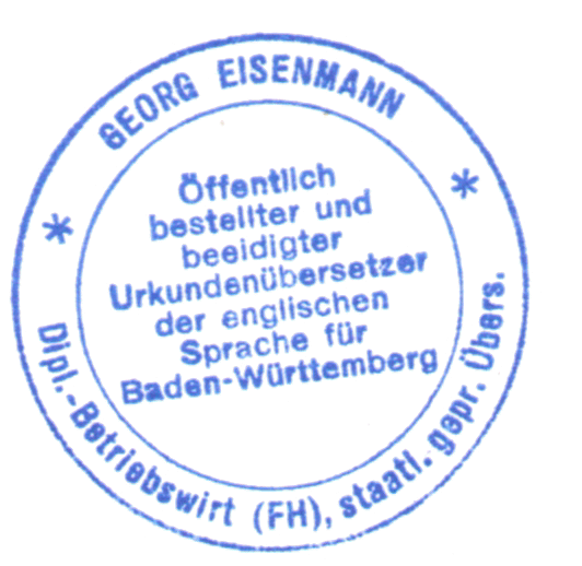 Certification stamp for translations